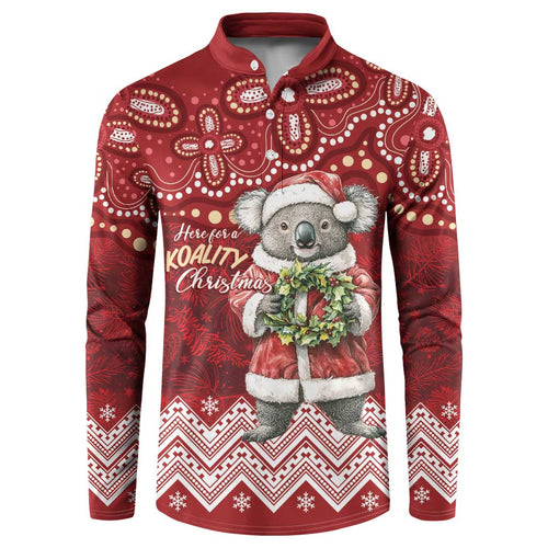 Here For A Koality Xmas Australia Abogirinal Button Sweatshirt Santa Koala - Aussie Hoodie