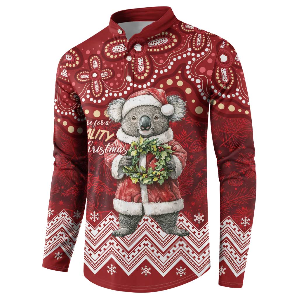 Here For A Koality Xmas Australia Abogirinal Button Sweatshirt Santa Koala - Aussie Hoodie