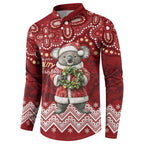 Here For A Koality Xmas Australia Abogirinal Button Sweatshirt Santa Koala - Aussie Hoodie