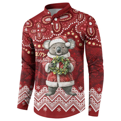 Here For A Koality Xmas Australia Abogirinal Button Sweatshirt Santa Koala - Aussie Hoodie