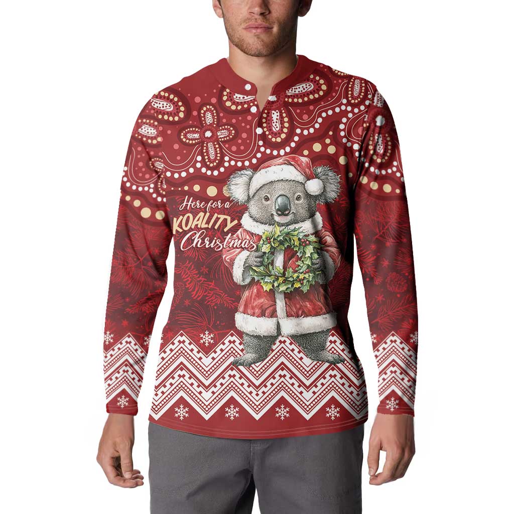 Here For A Koality Xmas Australia Abogirinal Button Sweatshirt Santa Koala - Aussie Hoodie