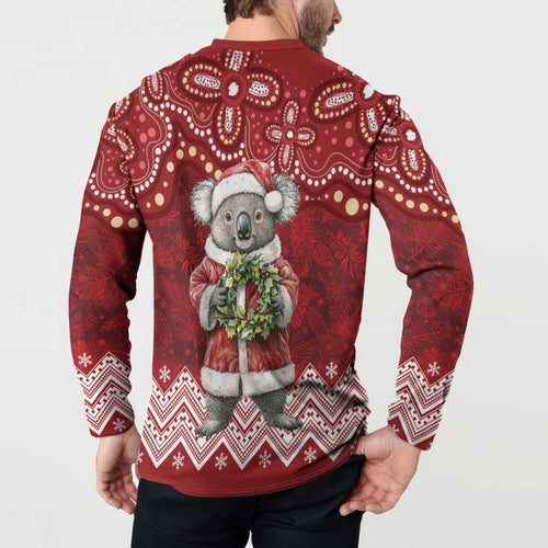 Here For A Koality Xmas Australia Abogirinal Button Sweatshirt Santa Koala - Aussie Hoodie