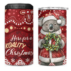 Here For A Koality Xmas Australia Abogirinal 4 in 1 Can Cooler Tumbler Santa Koala - Aussie Hoodie