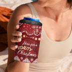 Here For A Koality Xmas Australia Abogirinal 4 in 1 Can Cooler Tumbler Santa Koala - Aussie Hoodie