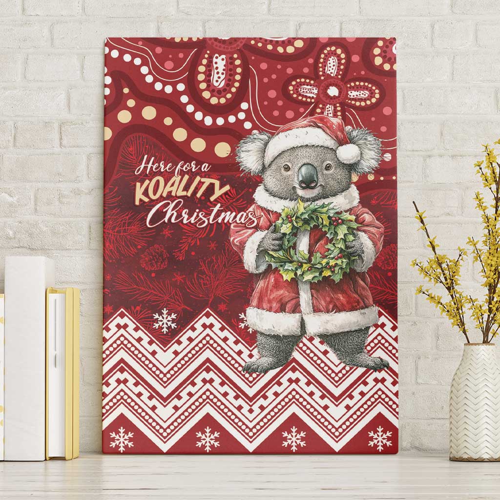 Here For A Koality Xmas Australia Abogirinal Canvas Wall Art Santa Koala - Aussie Hoodie