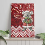 Here For A Koality Xmas Australia Abogirinal Canvas Wall Art Santa Koala - Aussie Hoodie