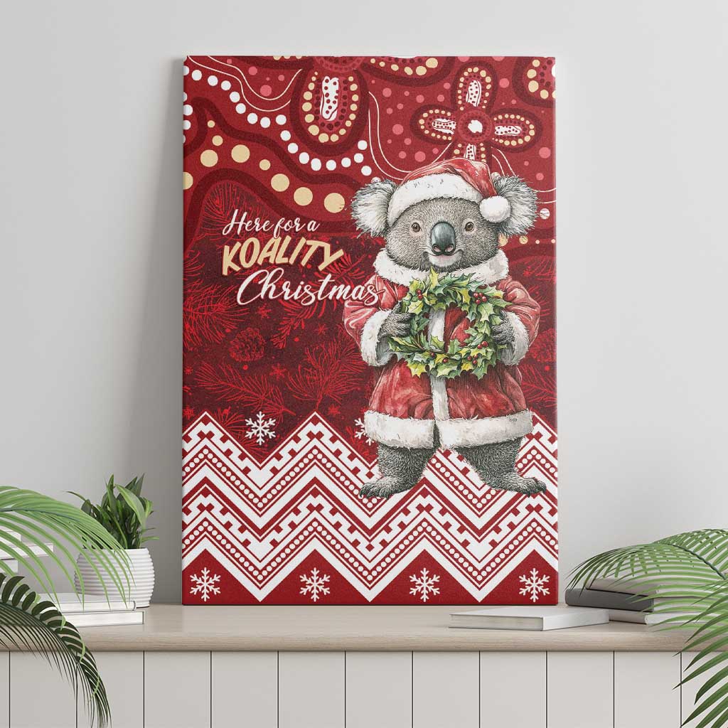 Here For A Koality Xmas Australia Abogirinal Canvas Wall Art Santa Koala - Aussie Hoodie