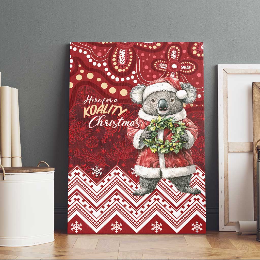 Here For A Koality Xmas Australia Abogirinal Canvas Wall Art Santa Koala - Aussie Hoodie