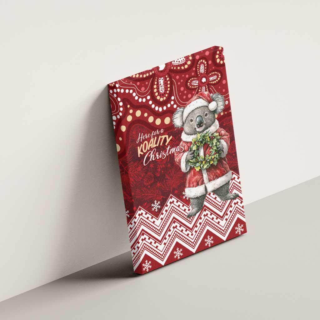 Here For A Koality Xmas Australia Abogirinal Canvas Wall Art Santa Koala - Aussie Hoodie