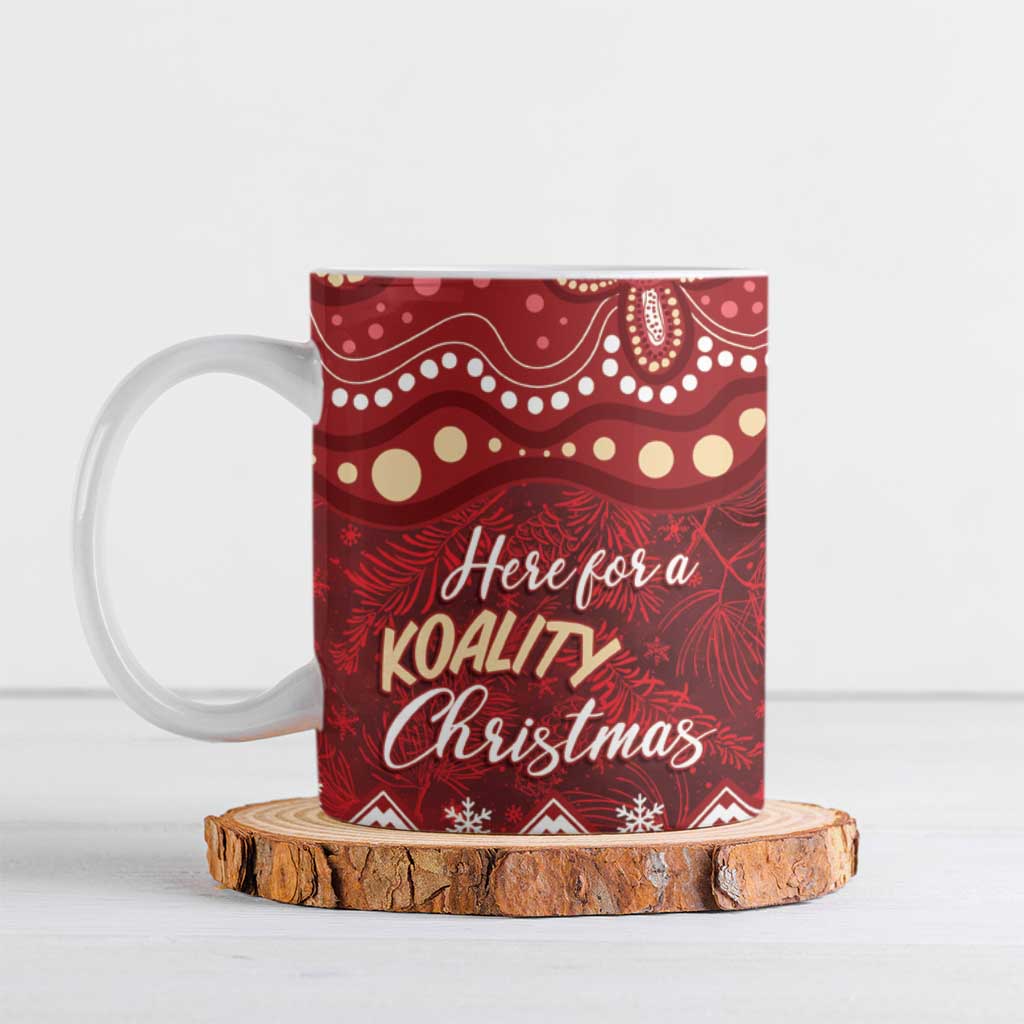Here For A Koality Xmas Australia Abogirinal Ceramic Mug Santa Koala - Aussie Hoodie