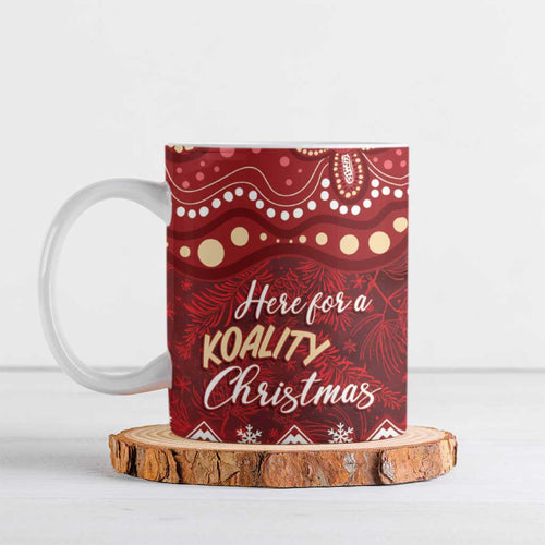 Here For A Koality Xmas Australia Abogirinal Ceramic Mug Santa Koala - Aussie Hoodie