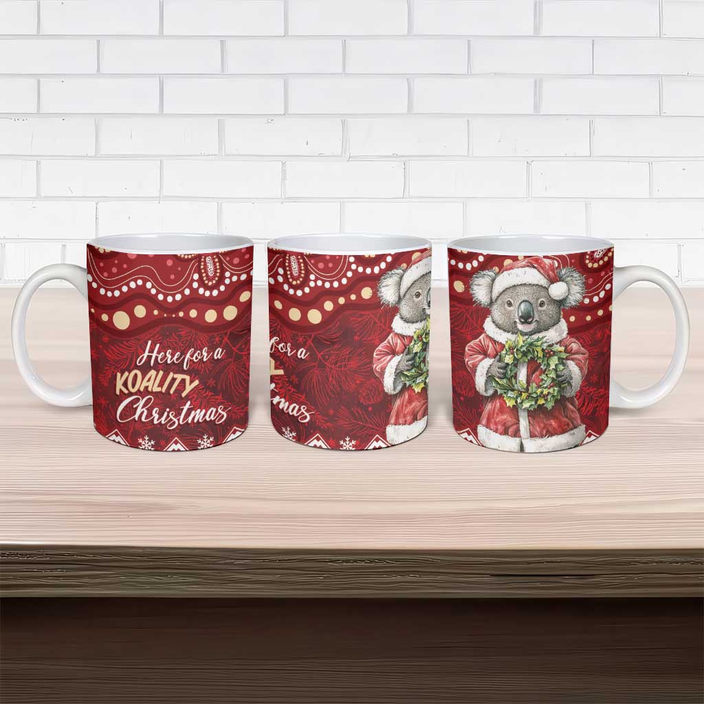 Here For A Koality Xmas Australia Abogirinal Ceramic Mug Santa Koala - Aussie Hoodie