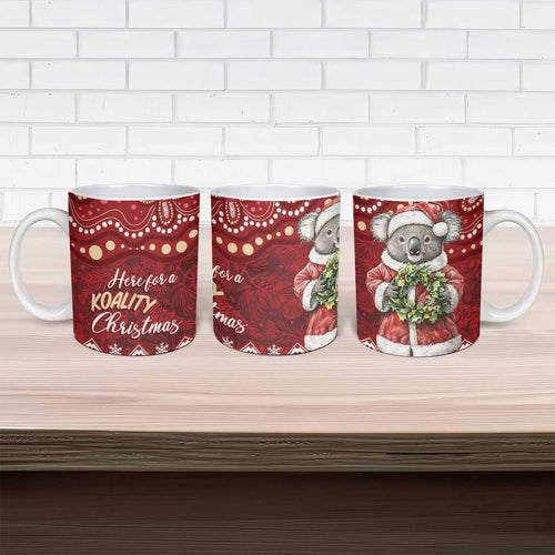 Here For A Koality Xmas Australia Abogirinal Ceramic Mug Santa Koala - Aussie Hoodie