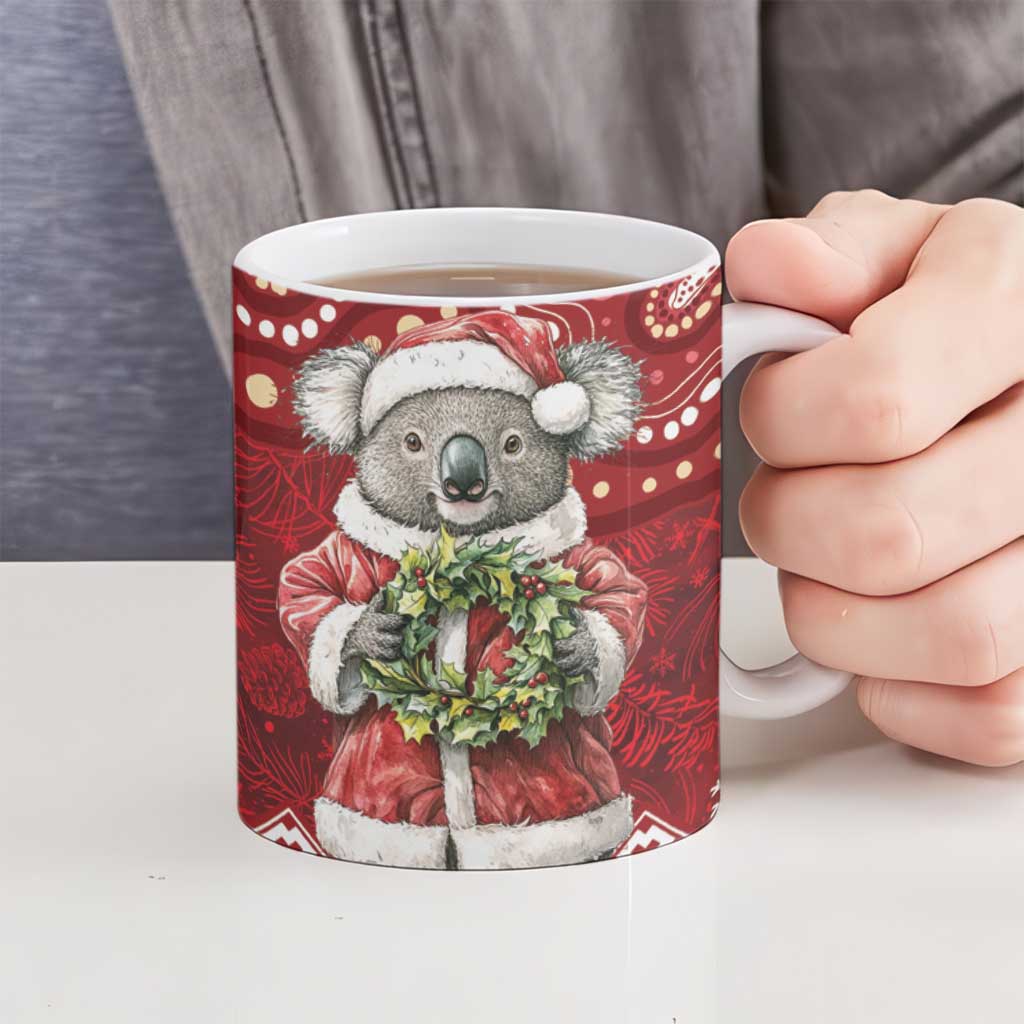 Here For A Koality Xmas Australia Abogirinal Ceramic Mug Santa Koala - Aussie Hoodie