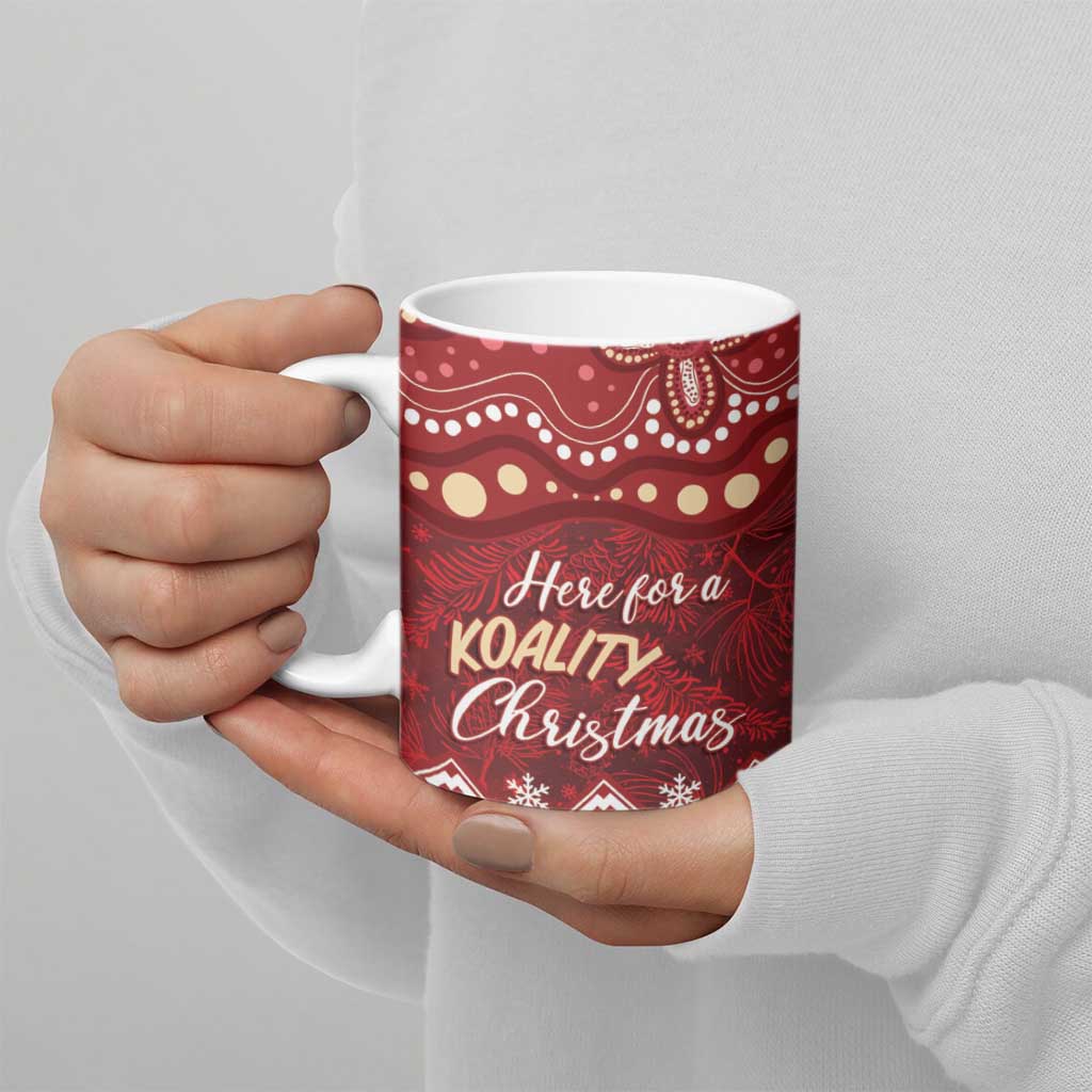 Here For A Koality Xmas Australia Abogirinal Ceramic Mug Santa Koala - Aussie Hoodie