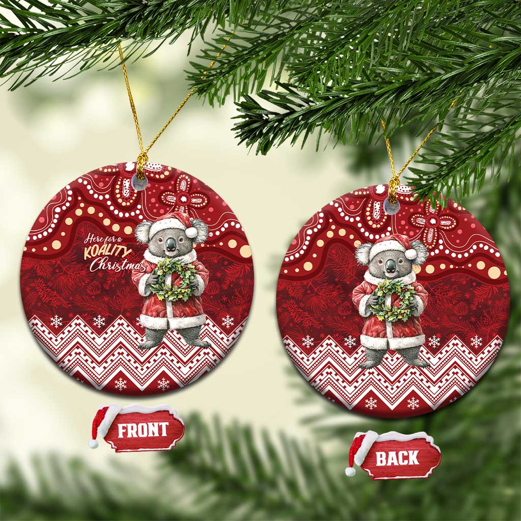 Here For A Koality Xmas Australia Abogirinal Ceramic Ornament Santa Koala - Aussie Hoodie