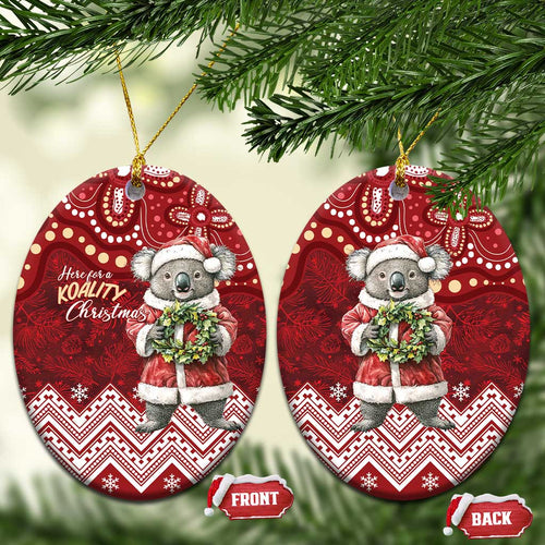 Here For A Koality Xmas Australia Abogirinal Ceramic Ornament Santa Koala - Aussie Hoodie