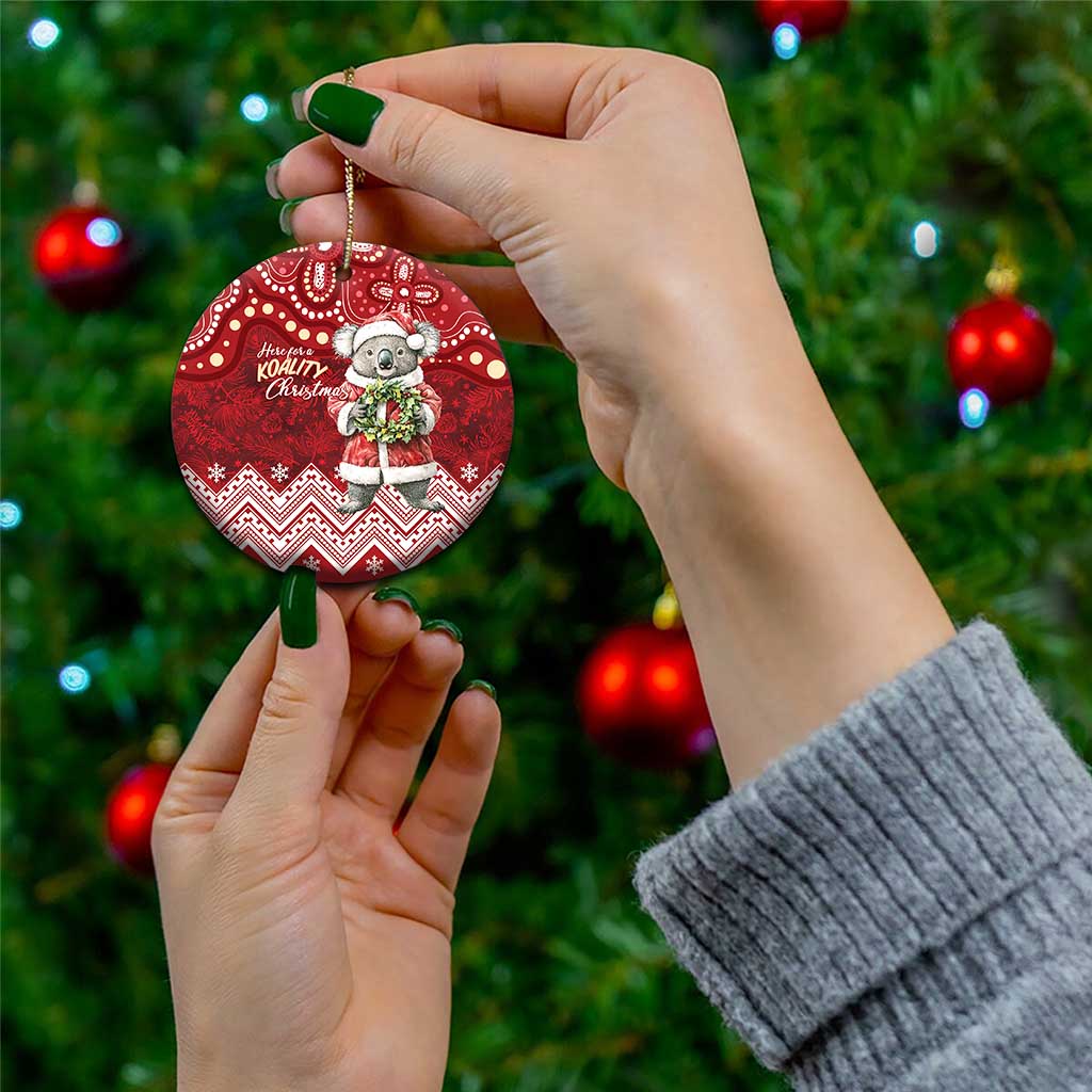 Here For A Koality Xmas Australia Abogirinal Ceramic Ornament Santa Koala - Aussie Hoodie