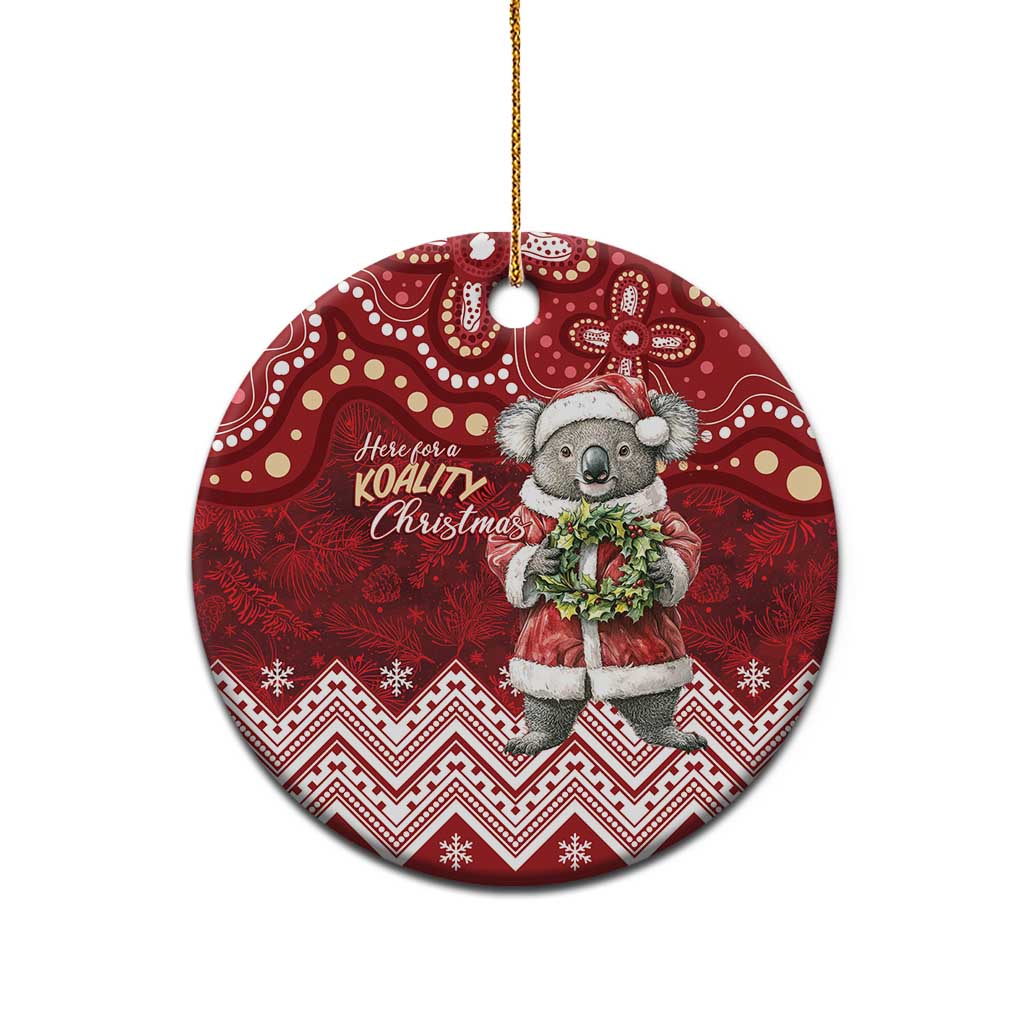 Here For A Koality Xmas Australia Abogirinal Ceramic Ornament Santa Koala - Aussie Hoodie