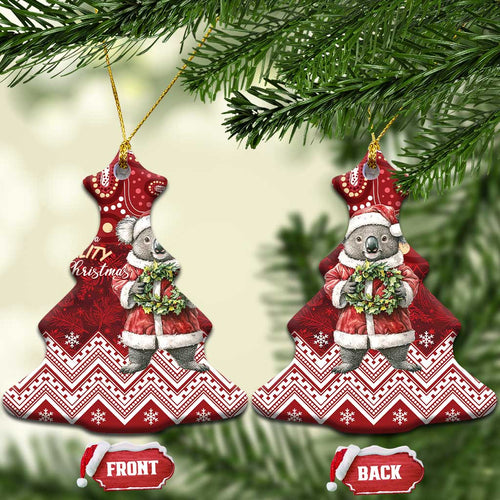 Here For A Koality Xmas Australia Abogirinal Ceramic Ornament Santa Koala - Aussie Hoodie