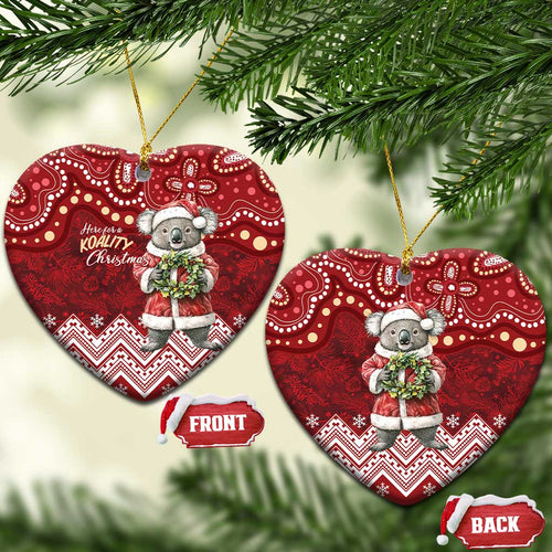 Here For A Koality Xmas Australia Abogirinal Ceramic Ornament Santa Koala - Aussie Hoodie