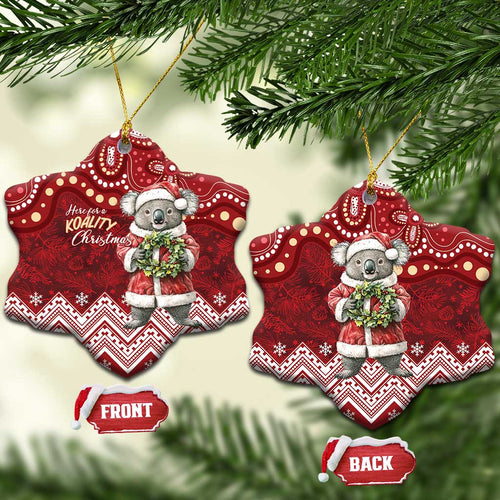 Here For A Koality Xmas Australia Abogirinal Ceramic Ornament Santa Koala - Aussie Hoodie