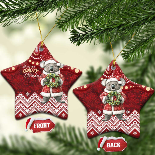 Here For A Koality Xmas Australia Abogirinal Ceramic Ornament Santa Koala - Aussie Hoodie