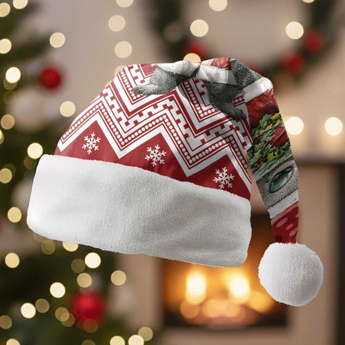 Here For A Koality Xmas Australia Abogirinal Christmas Santa Hat Santa Koala - Aussie Hoodie