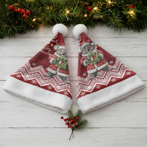 Here For A Koality Xmas Australia Abogirinal Christmas Santa Hat Santa Koala - Aussie Hoodie