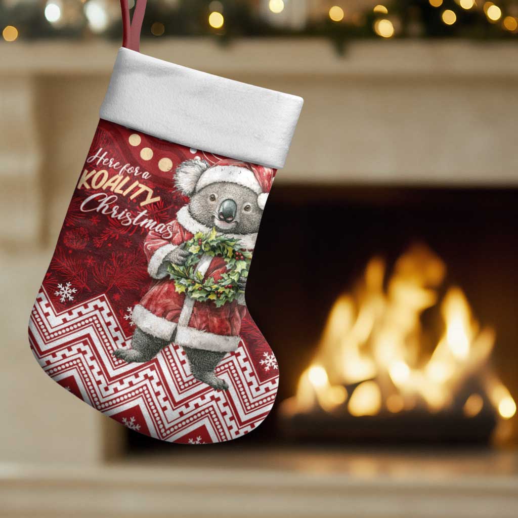 Here For A Koality Xmas Australia Abogirinal Christmas Stocking Santa Koala - Aussie Hoodie