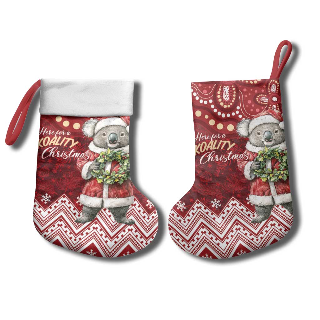 Here For A Koality Xmas Australia Abogirinal Christmas Stocking Santa Koala - Aussie Hoodie