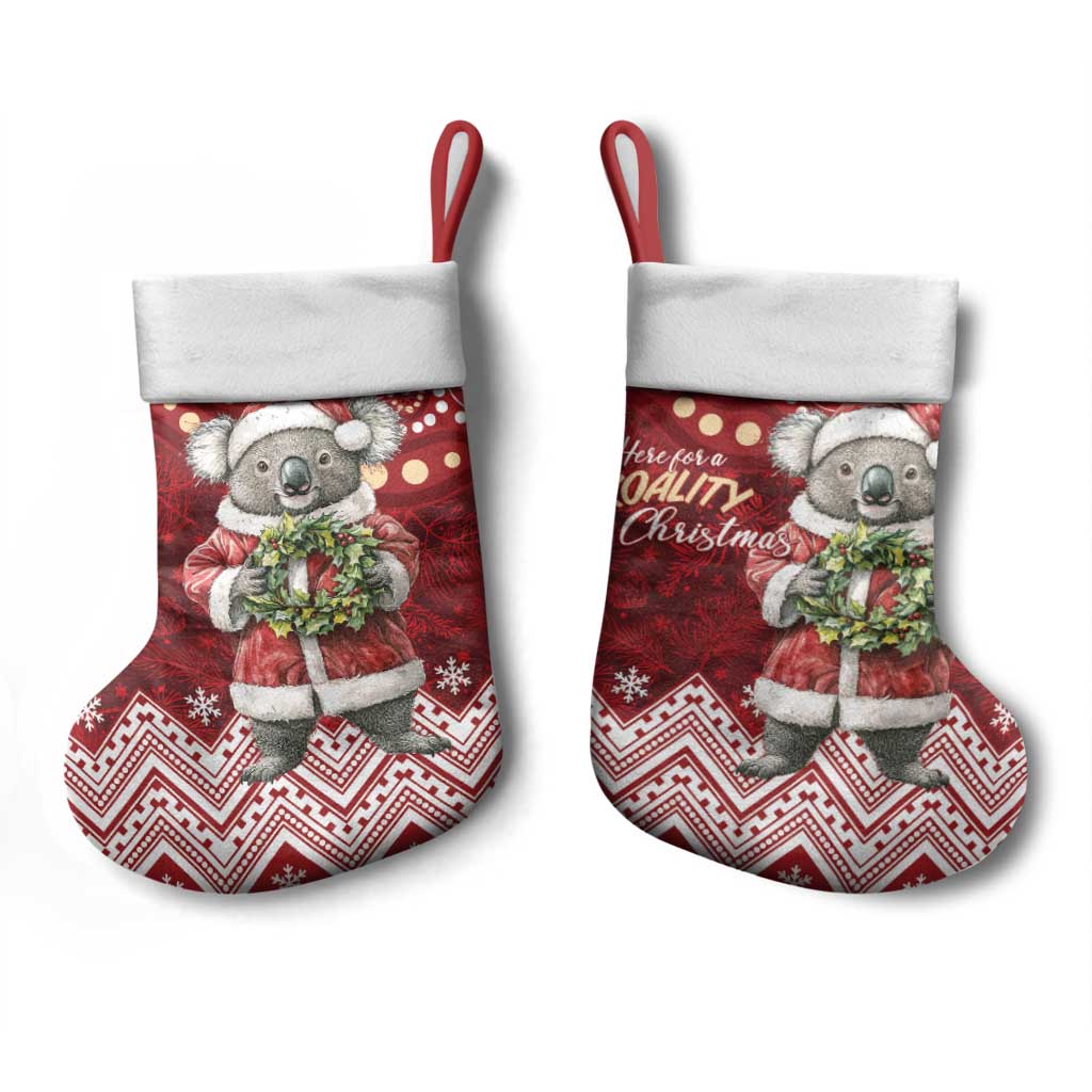 Here For A Koality Xmas Australia Abogirinal Christmas Stocking Santa Koala - Aussie Hoodie