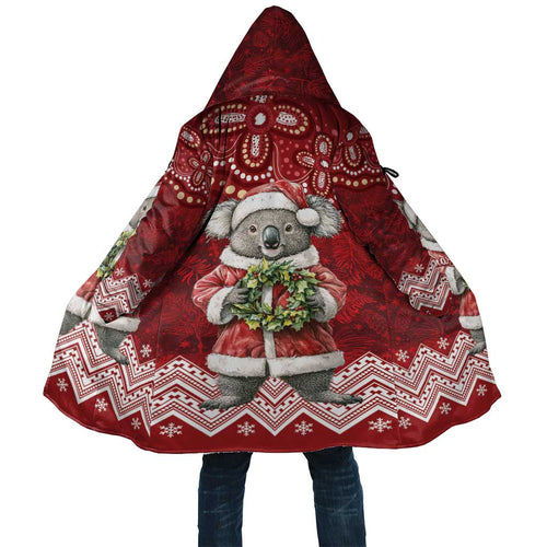Here For A Koality Xmas Australia Abogirinal Cloak Santa Koala - Aussie Hoodie