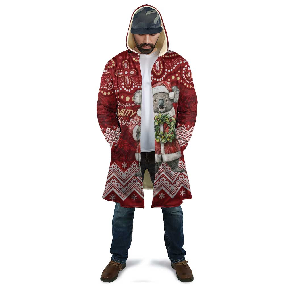 Here For A Koality Xmas Australia Abogirinal Cloak Santa Koala - Aussie Hoodie