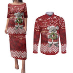 Here For A Koality Xmas Australia Abogirinal Couples Matching Puletasi and Long Sleeve Button Shirt Santa Koala - Aussie Hoodie