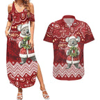 Here For A Koality Xmas Australia Abogirinal Couples Matching Summer Maxi Dress and Hawaiian Shirt Santa Koala - Aussie Hoodie