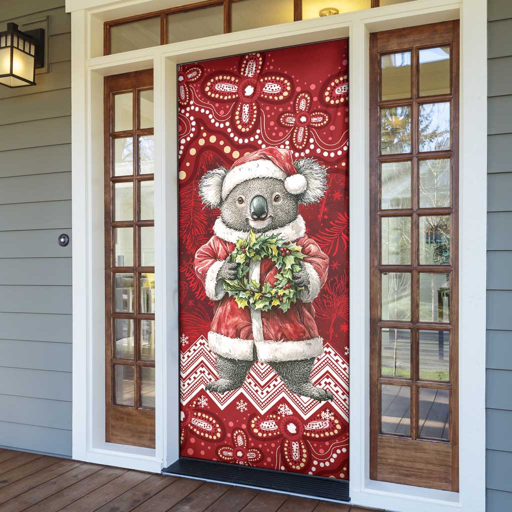 Here For A Koality Xmas Australia Abogirinal Door Cover Santa Koala - Aussie Hoodie