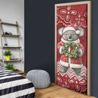 Here For A Koality Xmas Australia Abogirinal Door Cover Santa Koala - Aussie Hoodie