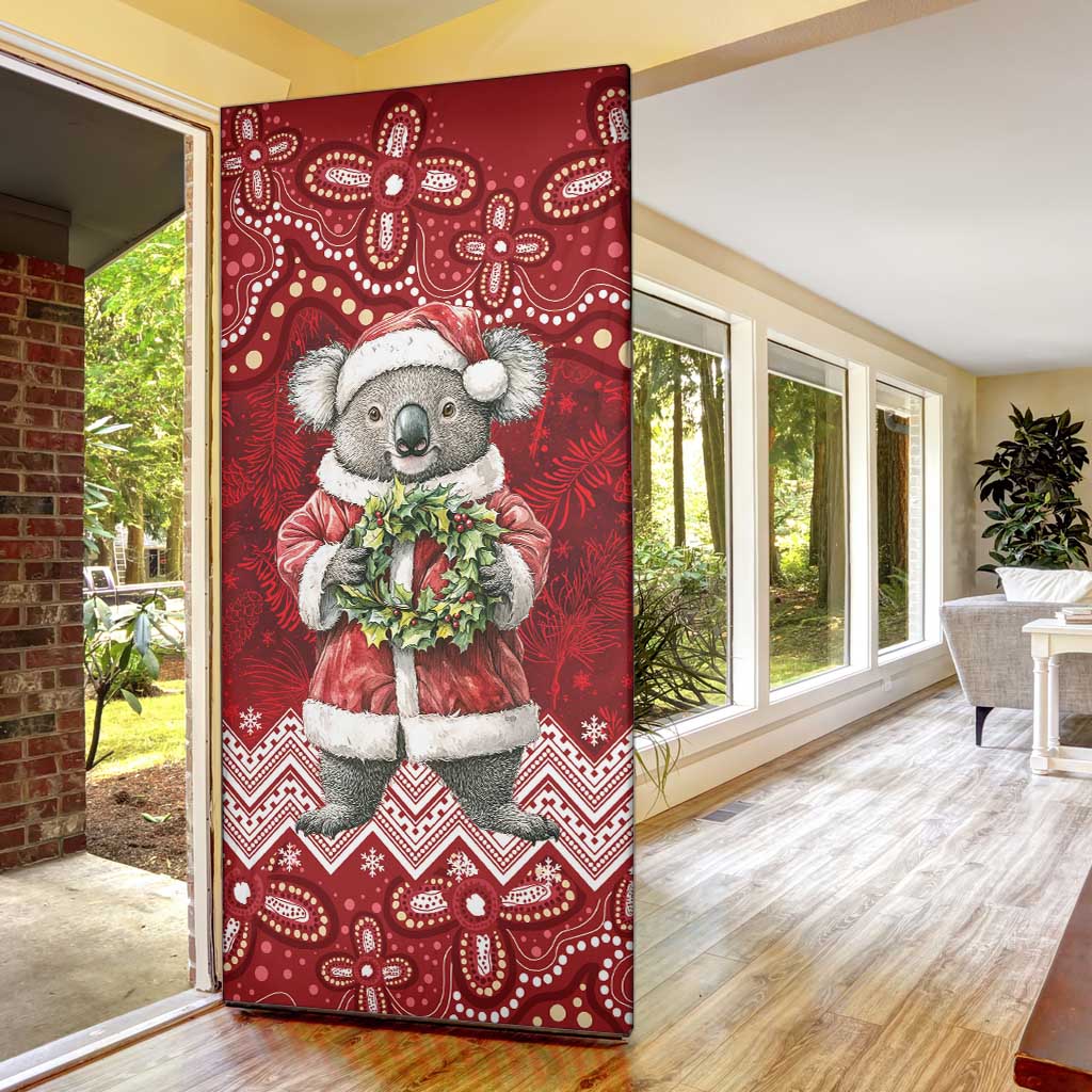 Here For A Koality Xmas Australia Abogirinal Door Cover Santa Koala - Aussie Hoodie