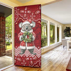 Here For A Koality Xmas Australia Abogirinal Door Cover Santa Koala - Aussie Hoodie
