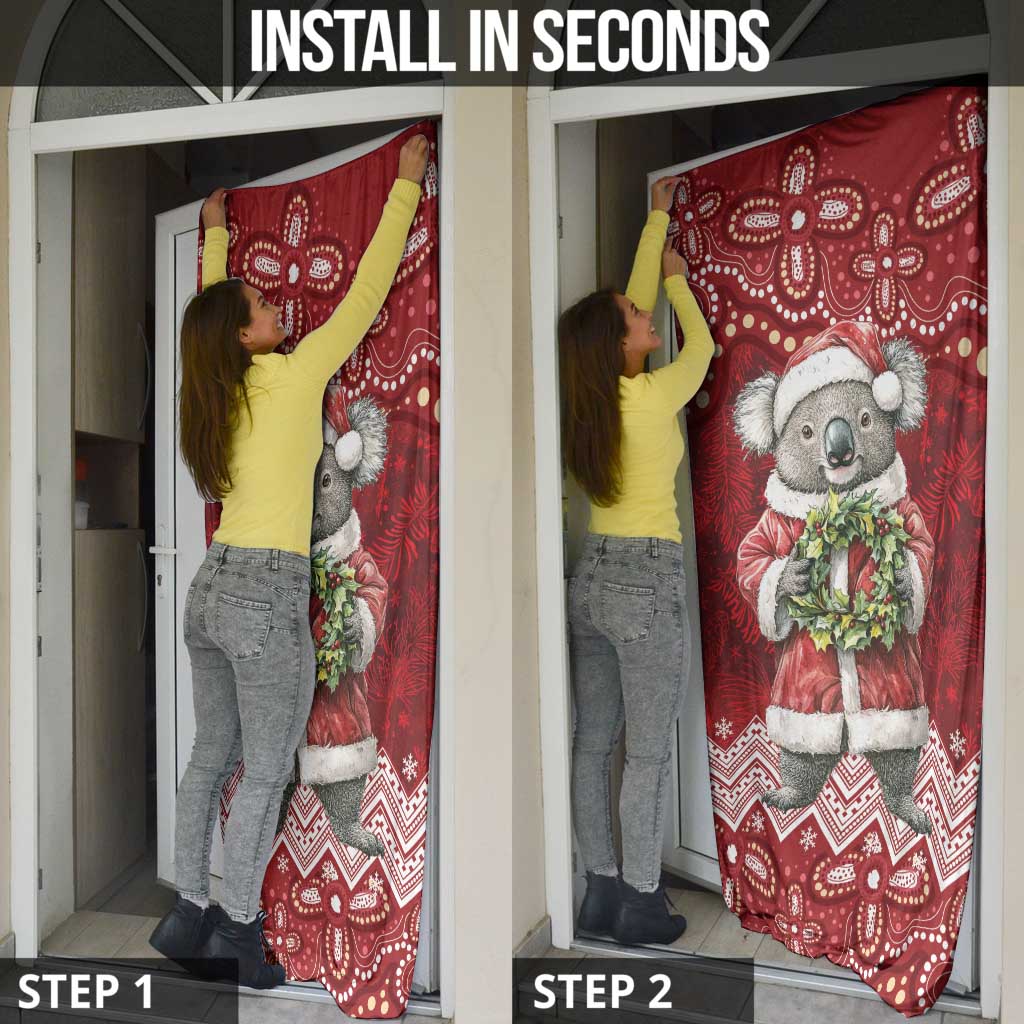 Here For A Koality Xmas Australia Abogirinal Door Cover Santa Koala - Aussie Hoodie