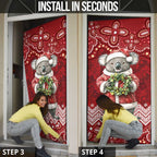 Here For A Koality Xmas Australia Abogirinal Door Cover Santa Koala - Aussie Hoodie