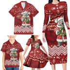 Here For A Koality Xmas Australia Abogirinal Family Matching Long Sleeve Bodycon Dress and Hawaiian Shirt Santa Koala - Aussie Hoodie