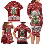 Here For A Koality Xmas Australia Abogirinal Family Matching Long Sleeve Bodycon Dress and Hawaiian Shirt Santa Koala - Aussie Hoodie