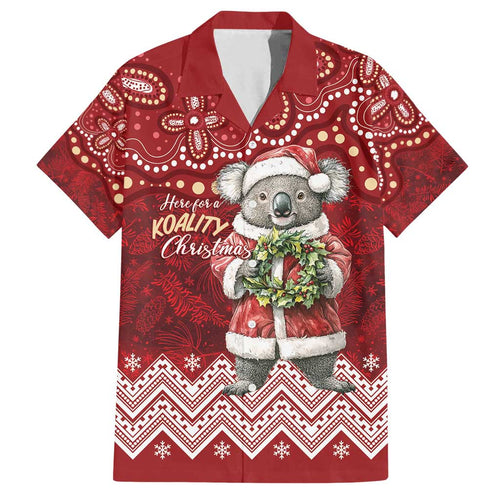 Here For A Koality Xmas Australia Abogirinal Family Matching Long Sleeve Bodycon Dress and Hawaiian Shirt Santa Koala - Aussie Hoodie