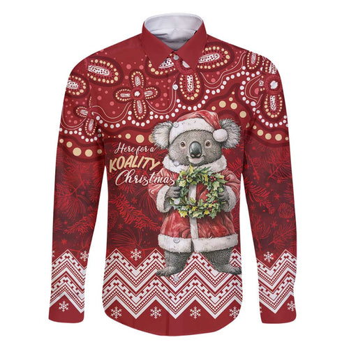 Here For A Koality Xmas Australia Abogirinal Family Matching Mermaid Dress and Hawaiian Shirt Santa Koala - Aussie Hoodie
