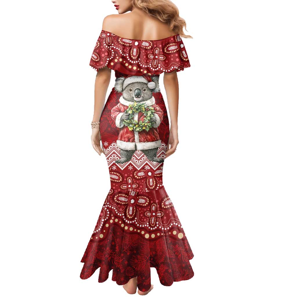 Here For A Koality Xmas Australia Abogirinal Family Matching Mermaid Dress and Hawaiian Shirt Santa Koala - Aussie Hoodie