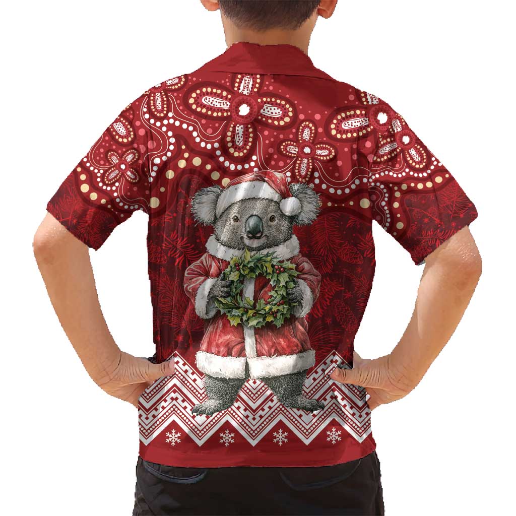 Here For A Koality Xmas Australia Abogirinal Family Matching Off Shoulder Maxi Dress and Hawaiian Shirt Santa Koala - Aussie Hoodie
