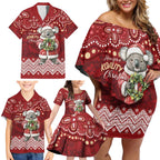 Here For A Koality Xmas Australia Abogirinal Family Matching Off Shoulder Short Dress and Hawaiian Shirt Santa Koala - Aussie Hoodie