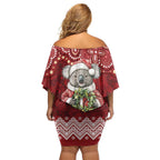 Here For A Koality Xmas Australia Abogirinal Family Matching Off Shoulder Short Dress and Hawaiian Shirt Santa Koala - Aussie Hoodie